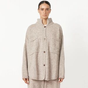 Sold // Cordera Baby Alpaca Polo Jacket in Taupe